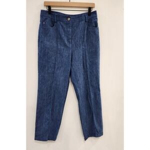 A-k-r-i-s- Womens Blue Denim Wash Straight Leg Pants Size 8